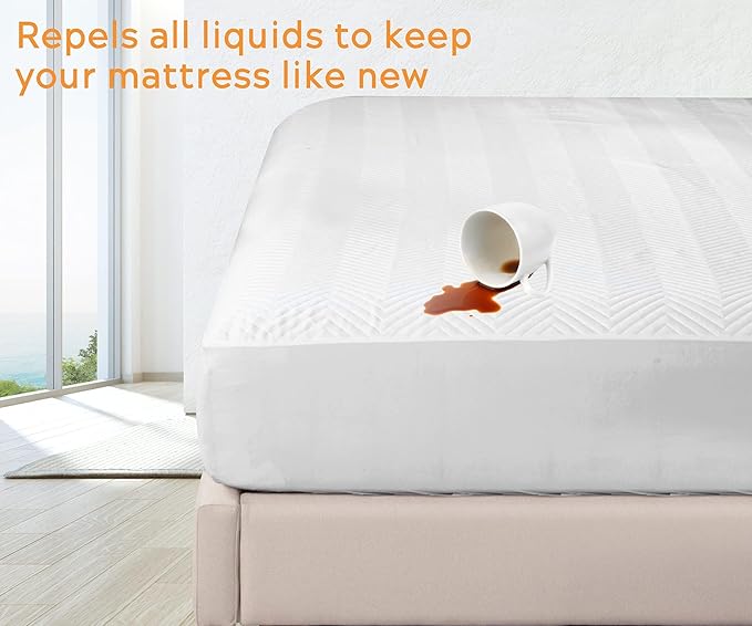 Sleep Mantra California King Adjustable Mattress Cover, White, Vinyl-Free 3D Air Fabric, Waterproof, Machine Washable