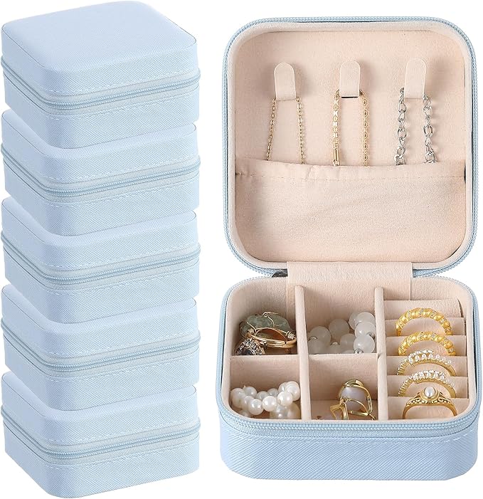 Taiyin Travel Jewelry Case, Bridesmaid Gifts Mini Jewelry Organizer, PU Leather Portable Earring Box for Women Girls by Taiyin