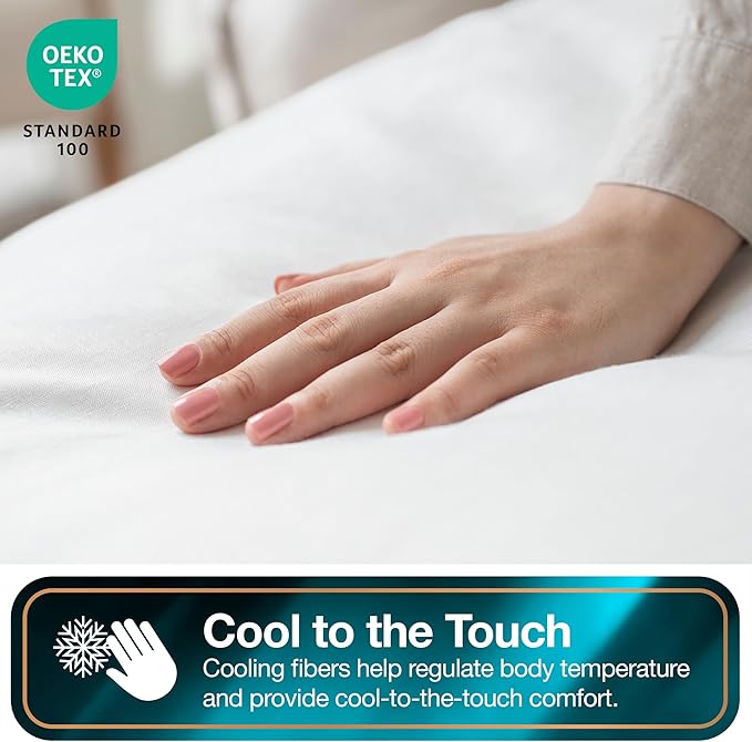 All-in-One Cool Chill Queen Size Waterproof Mattress Protector with 15" Elastic Deep Pocket, Soft and Breathable Cooling Mattress Protector, 60" x 80", White