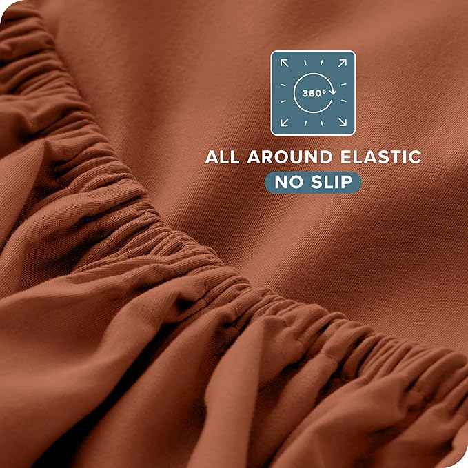 Bare Home King Sheet Set - 1800 Ultra-Soft Microfiber King Bed Sheets - Double Brushed - Deep Pockets - Easy Fit - 4 Piece Set - Bedding Sheets & Pillowcases (King, Terracotta)