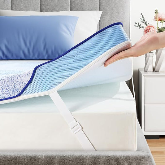 PERLECARE Firm Mattress Topper Full- 3 Inch Memory Foam Bed Topper for Pressure Relief, Mattress Pad with Cooling Bamboo Cover, Removable & Washable & Non-Slip, CertiPUR-US & Oeko-Tex Certified