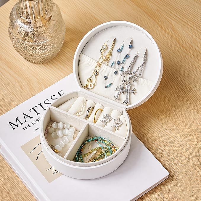 Travel Jewelry Case,Personalized Jewelry Box,Elegant Half-Moon Design with Personalized Golden Initial Case,Personalized Gifts for Women,Jewelry organizer;Personalized Gifts for Women or Friends(A) - Image 7