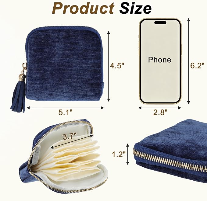 VOCOSTE Travel Jewelry Case, Portable Jewelry Organizer with 6 Independent Layers, Small Pouch Bag for Necklace Bracelet Rings Earring Storage, Women Gift Idea, Blue - Image 4
