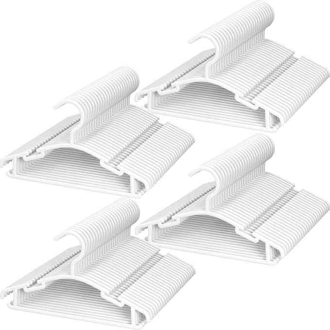 GoodtoU Baby Hangers 100Pack Kids Plastic Baby Clothes Hangers for Closet Small Children Infant Toddler Child, White by GoodtoU