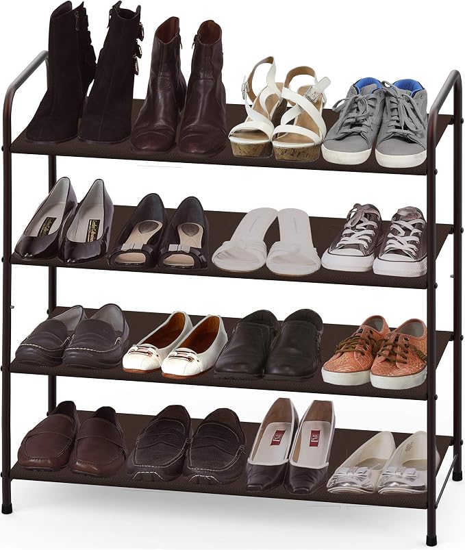 Simple Houseware 4-Tier Shoe Rack Storage Organizer, Bronze - Image 4