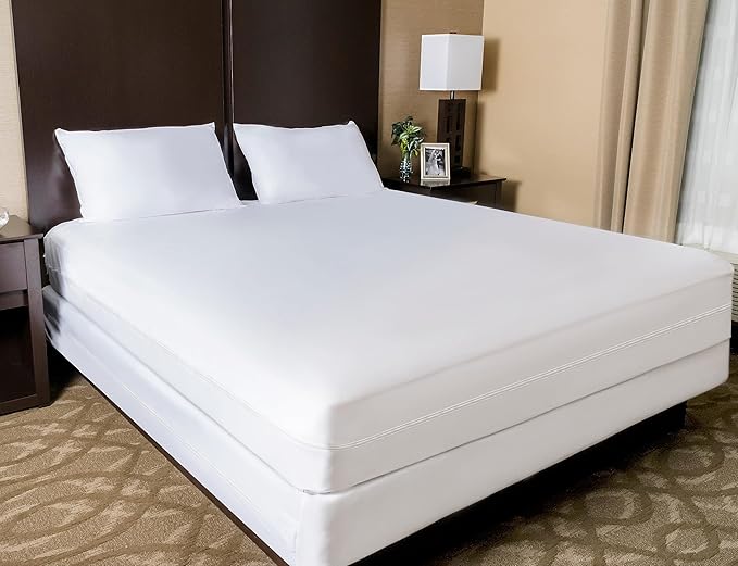 Zippered Twin XL Mattress Protector (8"-10" Depth) - Bed Bug Waterproof Mattress Cover, Premium Quality Hypoallergenic Encasement White