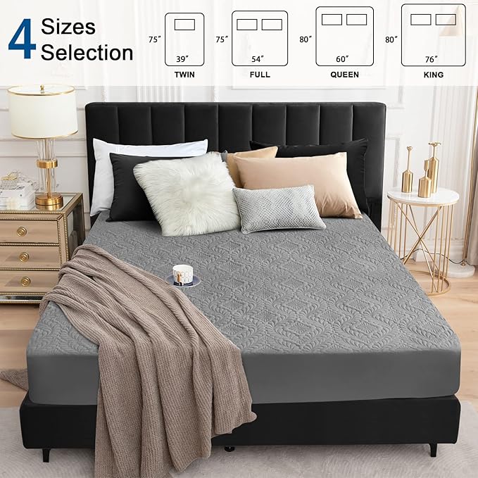 Sufdari Twin Quilted Fitted Waterproof Mattress Cover, Breathable & Noiseless Mattress Pad, Ultra Soft Bed Cover Fits Up to 8-18" Deep Pocket