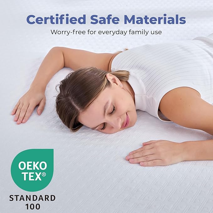 BDEUS 2 Inch Gel Memory Foam Mattress Topper Queen Size, Cooling Mattress Topper for Back Pain Relief, Non-Slip Design with Removable & Washable Soft Bamboo Cover.
