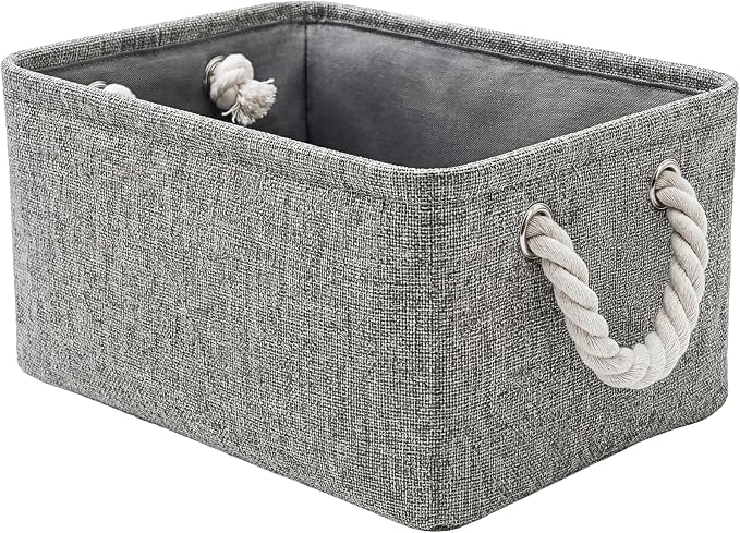TheWarmHome Storage Bins for Shelves - 11.8x7.9x5.2 inch Grey Small Storage Baskets for Organizing, Fabric Storage Cubes Closet Organizer for Home Nursery Gift Decorative (Gray) by TheWarmHome