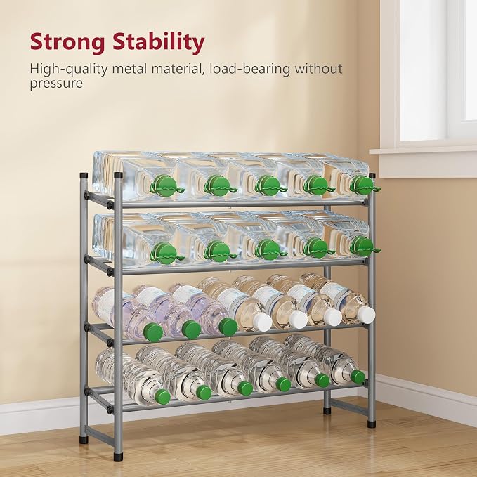 Tajsoon Expandable Shoe Rack for Closet 4 Tier, 29“-41“Adjustable & Stackable Shoe Shelf Storage, Metal Shoe Rack Organizer for Front Door Entrance, Closet, Garage, Entryway, Grey - Image 5
