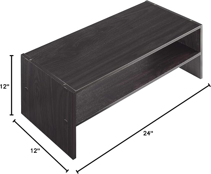 Whitmor Wood Stackable 2-Shelf Shoe Rack, 24 INCH, Espresso - Image 2