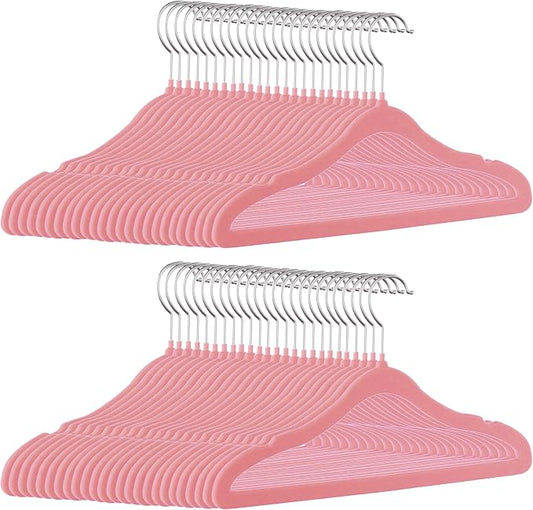 GoodtoU Kids Hangers Velvet 50 Pack 14" - Kids Felt Hangers Non Slip Toddler Hanger Childrens Hanger for Kid by GoodtoU