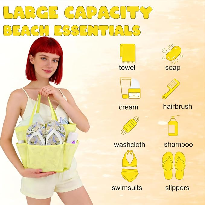 Attmu Mesh Shower Caddy Portable, Quick Dry Hanging Shower Tote Bag for College Dorm Room Essentials, Large Capacity Caddy Dorm for Bathroom Gym Swimming - Image 7