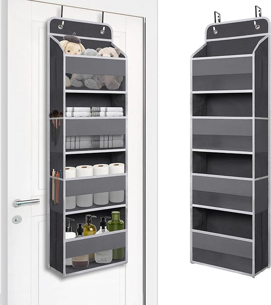 TYMENSH Over The Door Hanging Organizer with 4 Large Pockets ?€? Closet, Bathroom, Nursery, Bedroom, Dorm Storage for Toys, Cosmetics, and Baby Essentials, Gray by TYMENSH