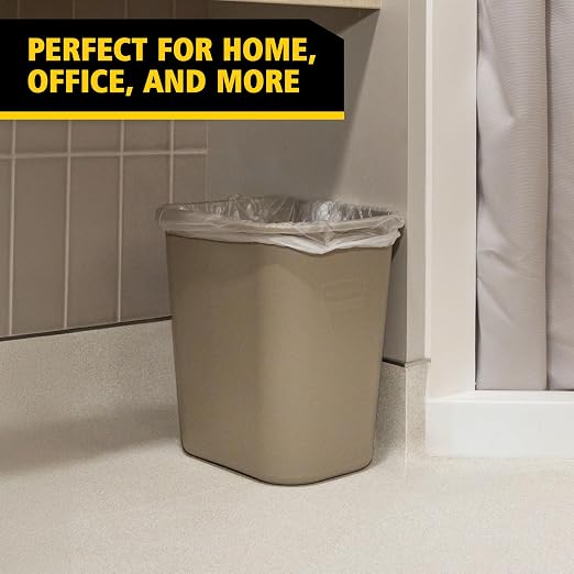 Rubbermaid Commercial Products Resin Wastebasket/Trash Can, 7-Gallon/28-Quart, Beige, Plastic, for Bedroom/Bathroom/Office, Fits Under Desk/Sink - Image 3