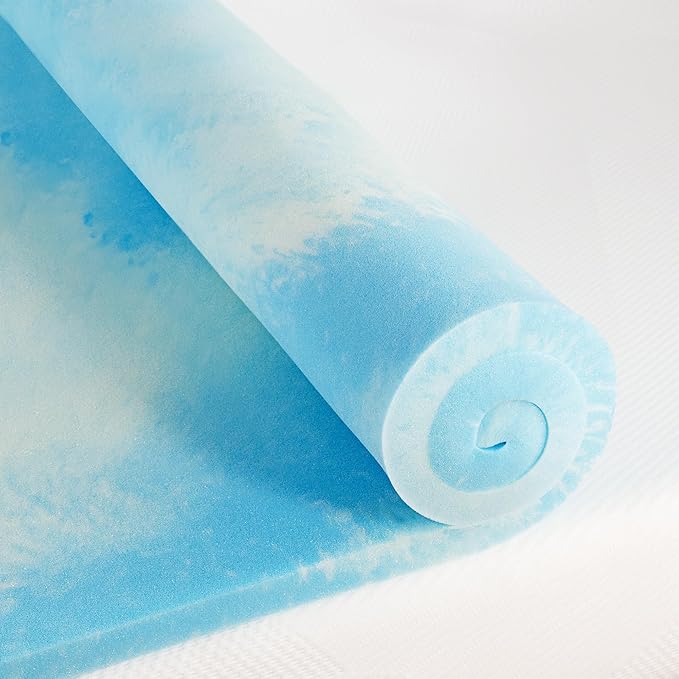 Best Price Mattress 1.5 Inch Swirl Gel AeroBreeze Cooling Air Flow Memory Foam Mattress Topper, Dorm Essentials, Twin