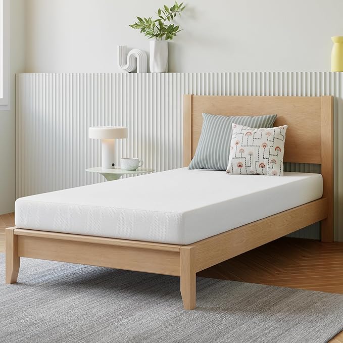 Novilla Twin Mattress for Kids, 5 Inch Twin Bed Mattresses in a Box, Gel Memory Foam Mattresses for Cooling Night Sleep, Pressure Relief, CertiPUR-US Certified, White