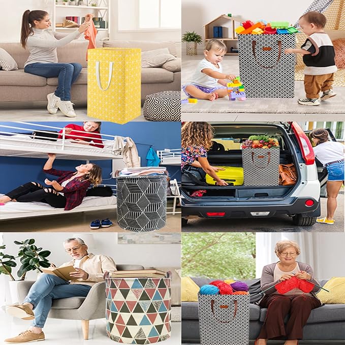 Waterproof Laundry Hamper Collapsible Laundry Basket Extended Cotton Handle Laundry Bag Large Clothes Storage Toy Organization for Bathroom Bedroom Laundryroom College Dorms - Image 7