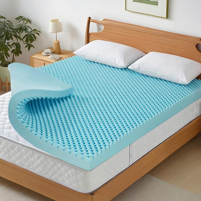 2 Inch Full Mattress Topper, Memory Foam Mattress Topper Full Size with Cooling Gel Egg Crate Matress Toppers, Breathable, CertiPUR-US Certified Dorm Essentials for College RV Apartment