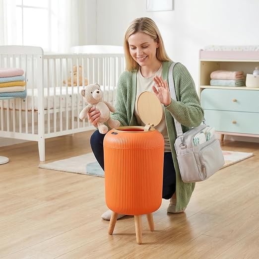 Pukomc Smart Sensor Wastebasket, Convenient and Hygienic Easy to Use, Technology Sensor Waterproof Wastebasket Plastic Trash can for Kitchen, Bathroom, Bedroom, Living Room, Office and Outdoor Orange - Image 8