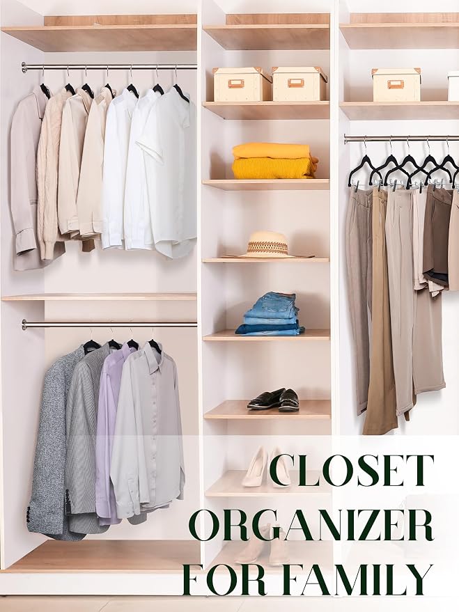 Cozymood Velvet Pant Hangers 36 Packs Ultra Thin Hangers with Clips Non Slip Velvet Skirt Hanger Space Saving Clothes Hanger with Clips for Pants, Skirts, Jeans, Shorts (Black) - Image 8