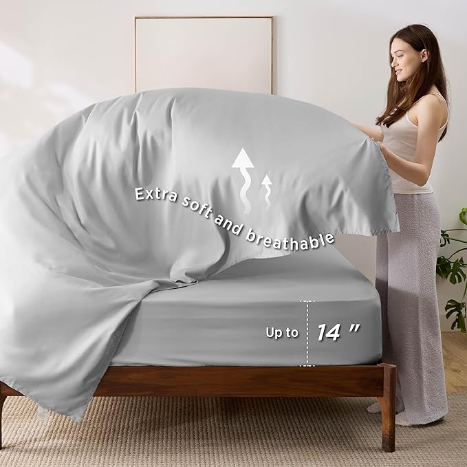 Bedsure Twin Comforter Set - 5 Pieces Reversible Sky Blue Bedding, Twin Size Bed Set for All Seasons, Bed in a Bag with Down Alternative Comforter, Sheets, Pillowcase & Sham