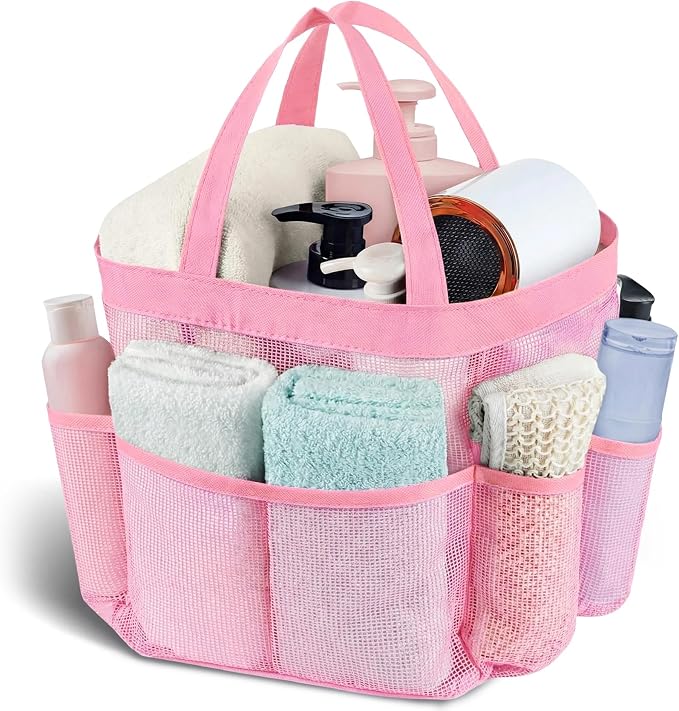 Attmu Mesh Shower Caddy Portable, Quick Dry Hanging Shower Tote Bag for College Dorm Room Essentials, Large Capacity Caddy Dorm for Bathroom Gym Swimming by Attmu