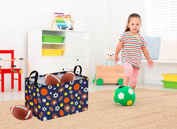 MAIZMZ Kids Hamper Storage Bins Organizer Toy Box Laundry Basket Large Canvas Collapsible Chest for Home/Dorm/Kitchen/Pet/Office/Closet/Shelf/Gift Baskets - Image 2