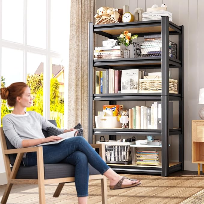 2 Pack Garage Shelving Heavy Duty Storage Shelves, Metal Adjustable Shelving Unit, Utility Garage Organizer Shelf for Basement, Pantry, Kitchen, Warehouse,12" Dx28 Wx71.2 H Black - Image 8