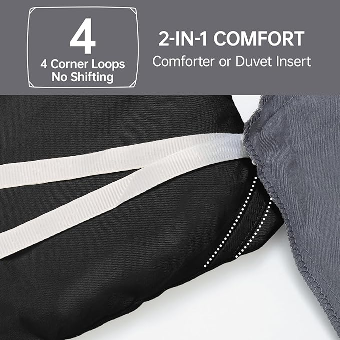 MUXHOMO Black Full Comforter Sets, All Season Ultra Soft Down Alternative Bedding - 3 Piece Lightweight Bed Set Includes 1 Comforter (82"x86") and 2 Pillow Shams (20"x26")