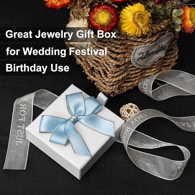 Cardboard Jewelry Boxes, 5 Pack 3.5×3.5x1Inch Jewelry Gift Boxes, Bulk Cotton Filled Small Jewelry Boxes with Lids for Necklace Ring Earring Display Box (White) - Image 4