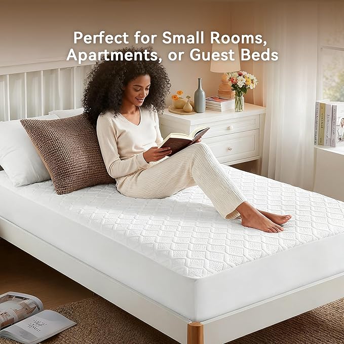 Heated Mattress Pad Twin XL Size, Electric Bed Warmer with 6 Heat Settings, 1-10 Hour Selectable Auto Shut-Off, Deep Pocket Fits up to 17" Mattress, Machine Washable, Soft Quilted Top