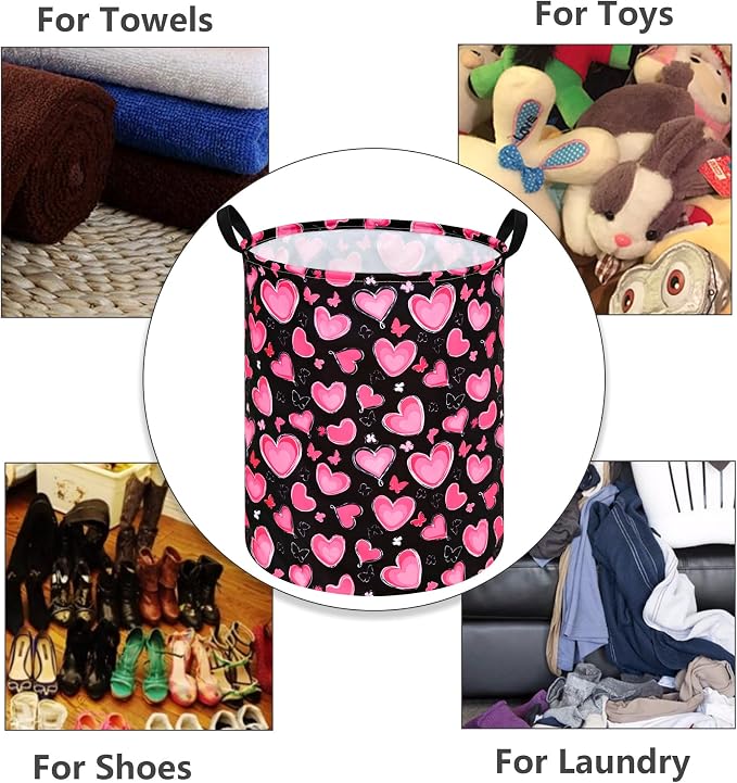 MAIZMZ Girls Storage Basket Kids Hamper Storage Bins Organizer Toy Box Large Canvas Waterproof Laundry Basket for Home/Dorm/Kitchen/Pet/Office/Closet/Shelf/Gift Baskets - Image 7