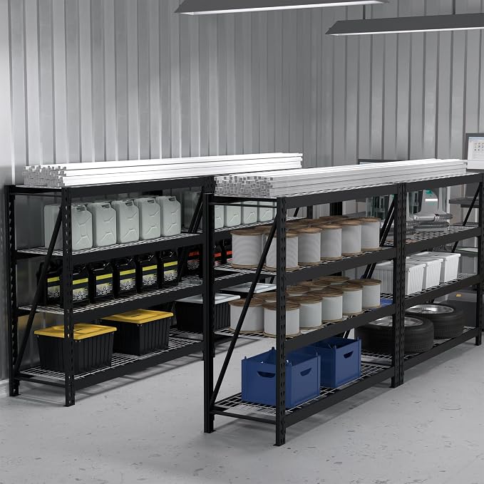 WORKPRO Garage Shelving, 68"W x 24"D x 65"H, 7200 LBS Load, Heavy Duty Metal Shelves for Storage, Industrial Shelving Storage Rack for Warehouse Kitchen Shop Basement, Black, Pack of 1 - Image 8