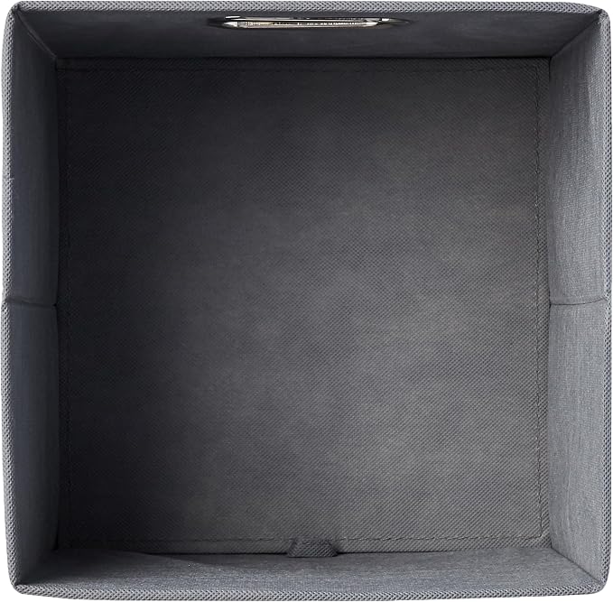Amazon Basics Collapsible Cube Storage Bins, Space-Saving, Organizing Fabric Bins with Handles, 10.5 x 10.5 x 11 inches, Light Grey, 6-Pack - Image 3
