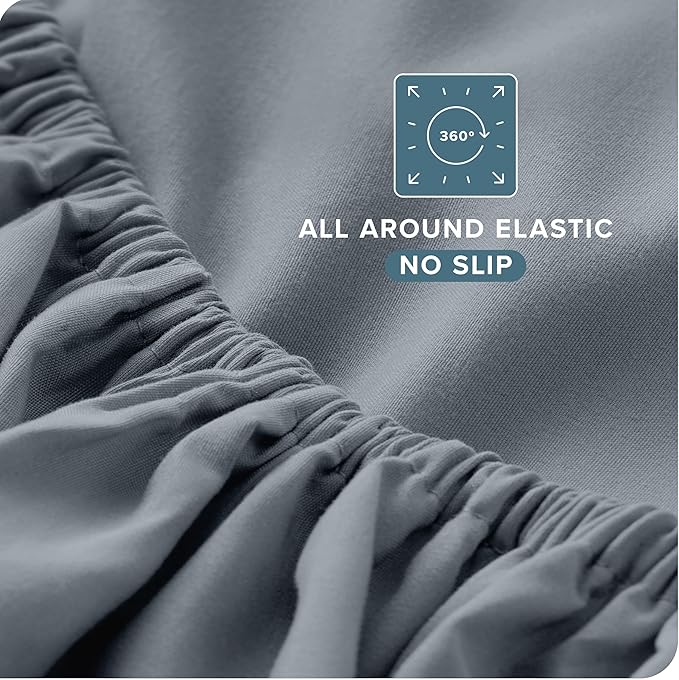 Bare Home Twin XL Sheet Set - 1800 Ultra-Soft Microfiber Twin Extra Long Bed Sheets - Double Brushed - Deep Pockets - Easy Fit - 3 Piece Set - Bedding Sheets & Pillowcases (Twin XL, Steel Blue)