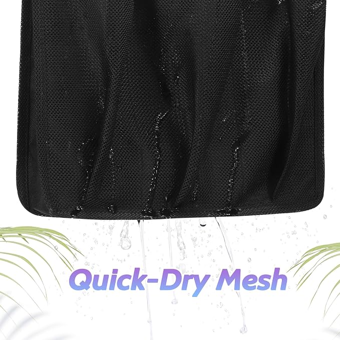 famichan Portable Shower Caddy, Gym Travel Camp Dorm Room Essentials for College Student Boy Girl，Black Bathroom Mesh Shower Bag - Image 6