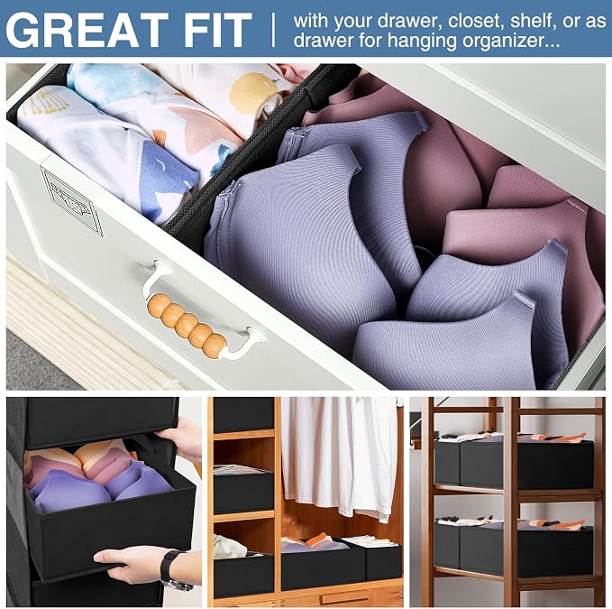 Criusia Drawer Organizer Clothes 12 Pack - Odorless Closet Organizers and Storage for Sock Underwear Bra - Dresser Organizador for Bedroom Organization -Nursery Drawer Divider Trays for Baby Clothes - Image 4