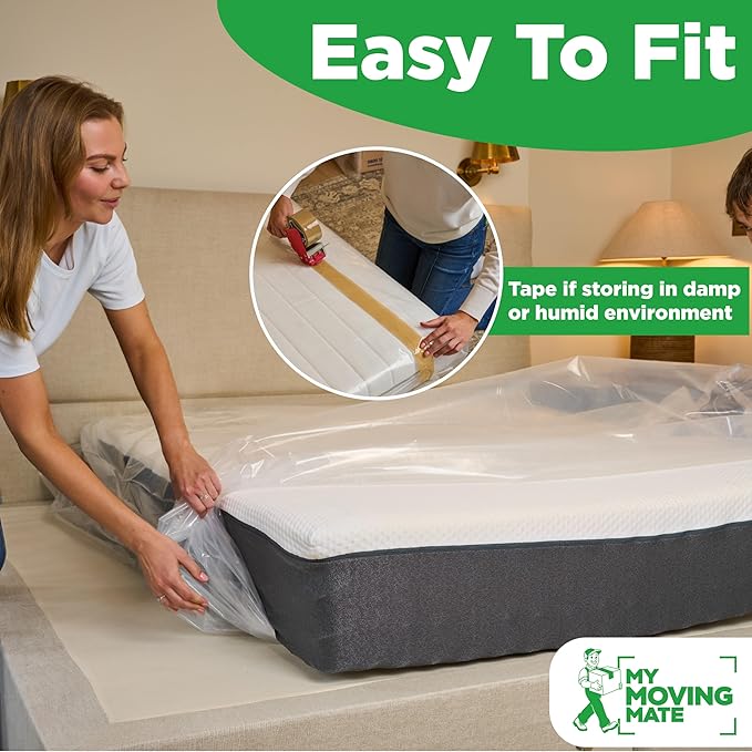 Mattress Bags for Moving, Twin Mattress Bag for Storage, 2 Pack Plastic Cover for Bed Storage & Disposal, Mattress Moving Bag Twin Size Protector XL - 39 x 100 x 14 inch (x 2)