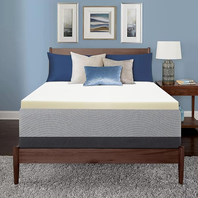 Treaton, 1-Inch High Density Medium Firm Foam Mattress Topper, CertiPUR-US Certified for Superior Comfort and Support, Twin, Green