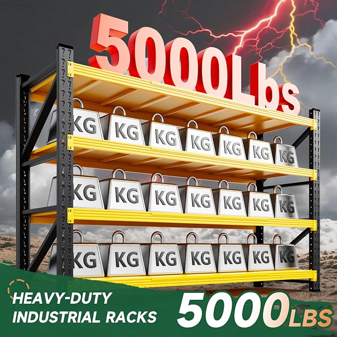 Letaya 71.3" W Metal Storage Shelves,5000LBS Heavy Duty Garage Shelving Units, 4 Tier Adjustable Utility Rack Shelf,Large Industrial Shelves,for Shop,Warehouse,Basement (71.3" W x 24" D x 70" H) - Image 3