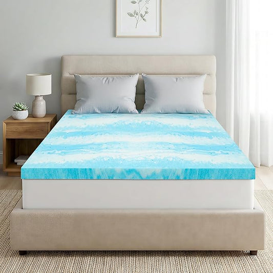 IULULU Twin Size Mattress Topper, 3 Inch Gel Memory Foam Topper, Pressure Relief & Cooling, CertiPUR-US Certified