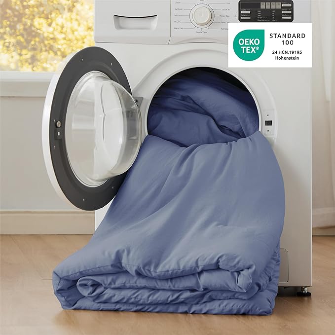Bedsure King Comforter Set, Blue Soft Prewashed Bedding for All Seasons, 3 Pieces GentleSoft™ Bed Set, 1 Lightweight Comforter (104"x90") and 2 Pillowcases (20"x36")
