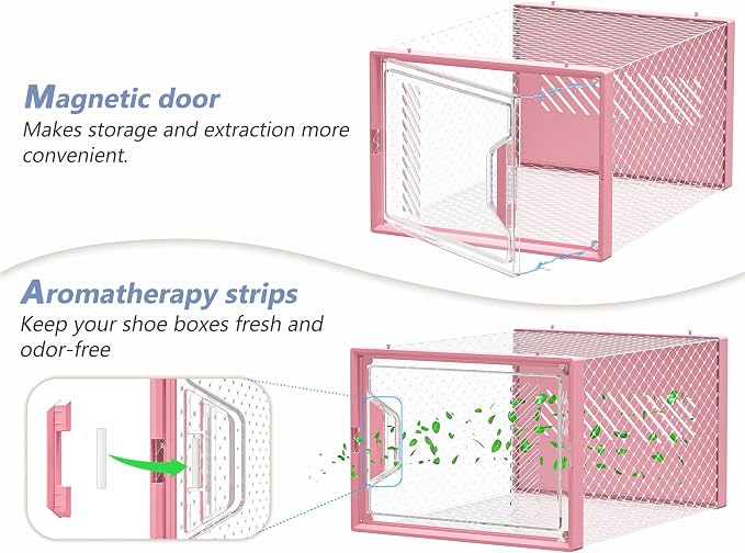 SIMPDIY Shoe Storage, 12 Pack X-Large Shoe Organizer for Closet, Shoe Boxes Clear Plastic Stackable Shoe Storage Boxes for Size 13 - Image 5
