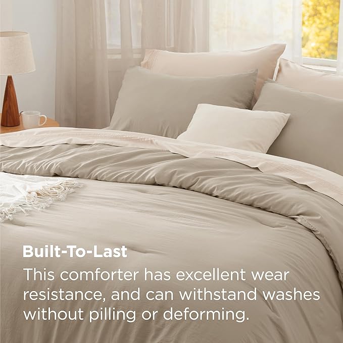 Bedsure California King Comforter Set, Sand Soft Prewashed Bedding for All Seasons, 3 Pieces GentleSoft™ Bed Set, 1 Lightweight Comforter (104"x96") and 2 Pillowcases (20"x36")
