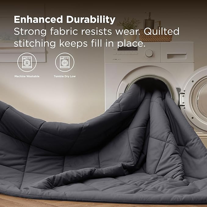 Bedsure 7 Pieces King Comforter Set Premium Series, Hotel Luxury Soft Bed in a Bag, Goose Down Alternative, Safe for Sensitive Skin Bedding Comforter All Season Medium Warmth, Dark Grey King Size