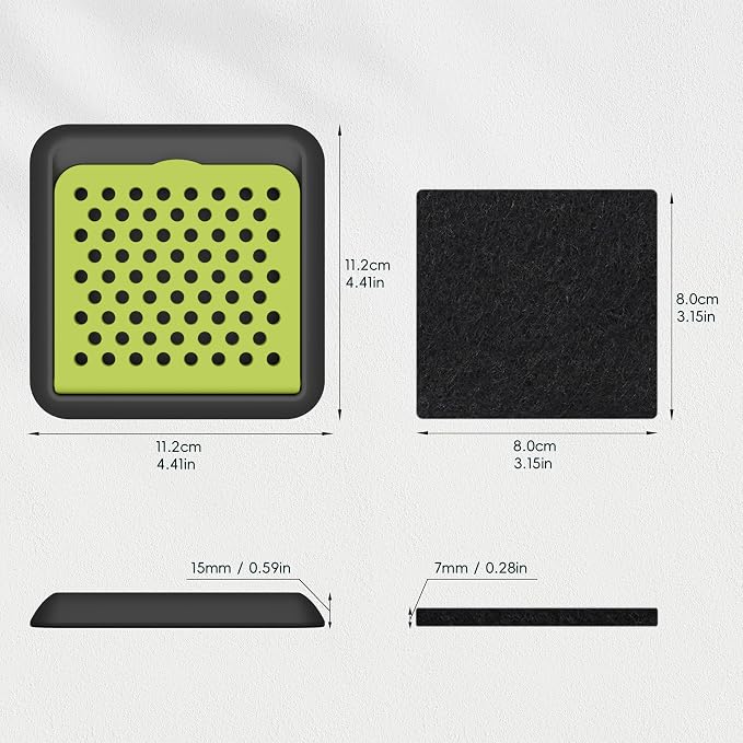 EKO Activated Charcoal Odor Filter Kit – 2-Pack Strong Odor Absorber and Deodorizer with Filter Case for Trash Cans - Image 3