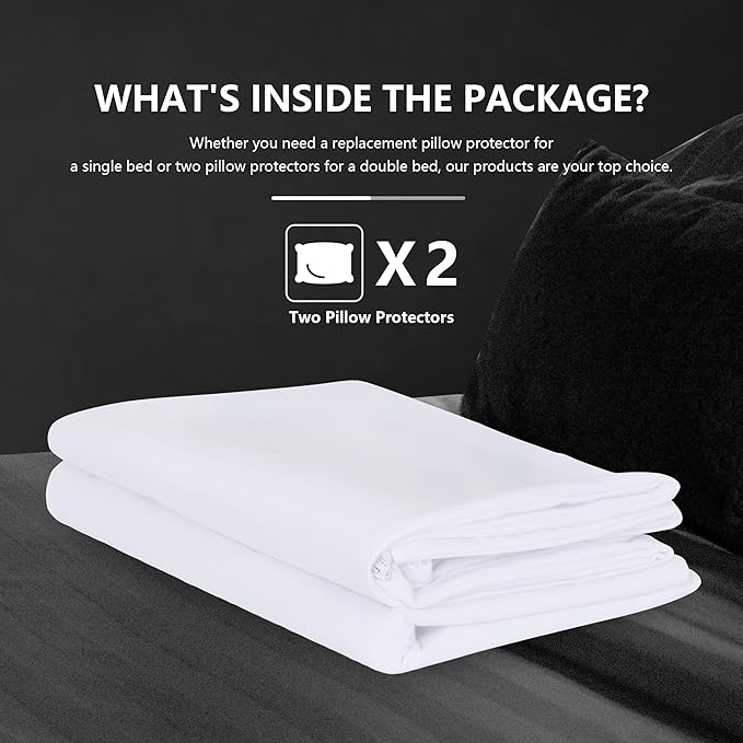 Full Size Mattress Protector- Washable Mattress Cover Fitted Bed Pad Noiseless Plastic Protection Up to 18” Allergy Mattress Protector Soft&Breathable（White）