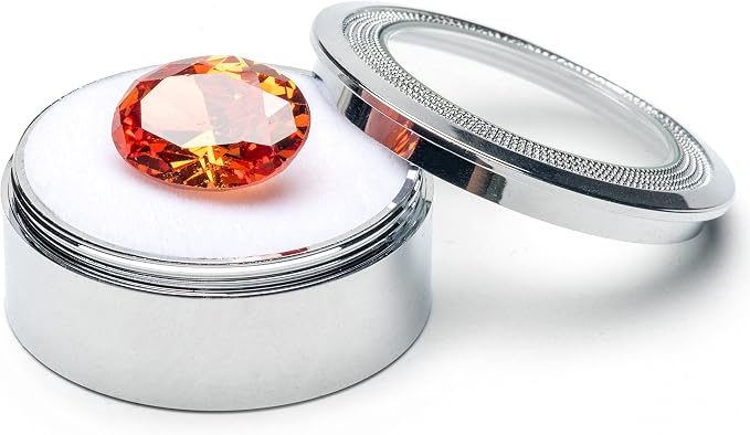 Small Loose Diamond or Gemstone Display Box Case Holder Show Container Metal (Silver- 1.5x0.6) - Image 2