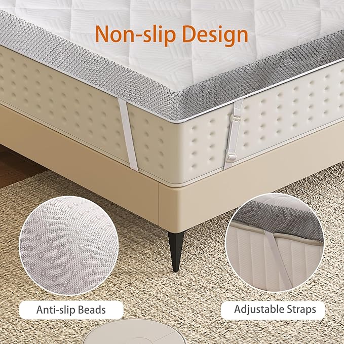 Extra Firm Mattress Topper Full Size 3 Inch, Pain Relieving Foam Bed Topper for Extra Support, High-Density Foam Mattress Pad with Removable Cover, No Smell, CertiPUR-US Certified,75" x54"